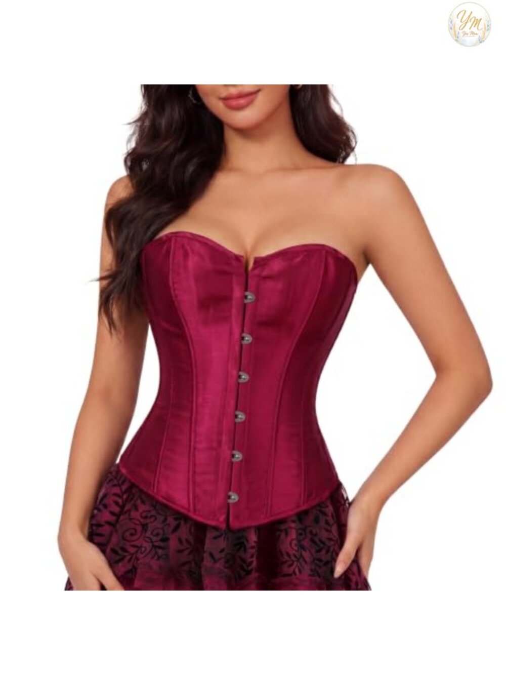 Renaissance Corset Overbust Lace Up Bustier Shapewear Costume